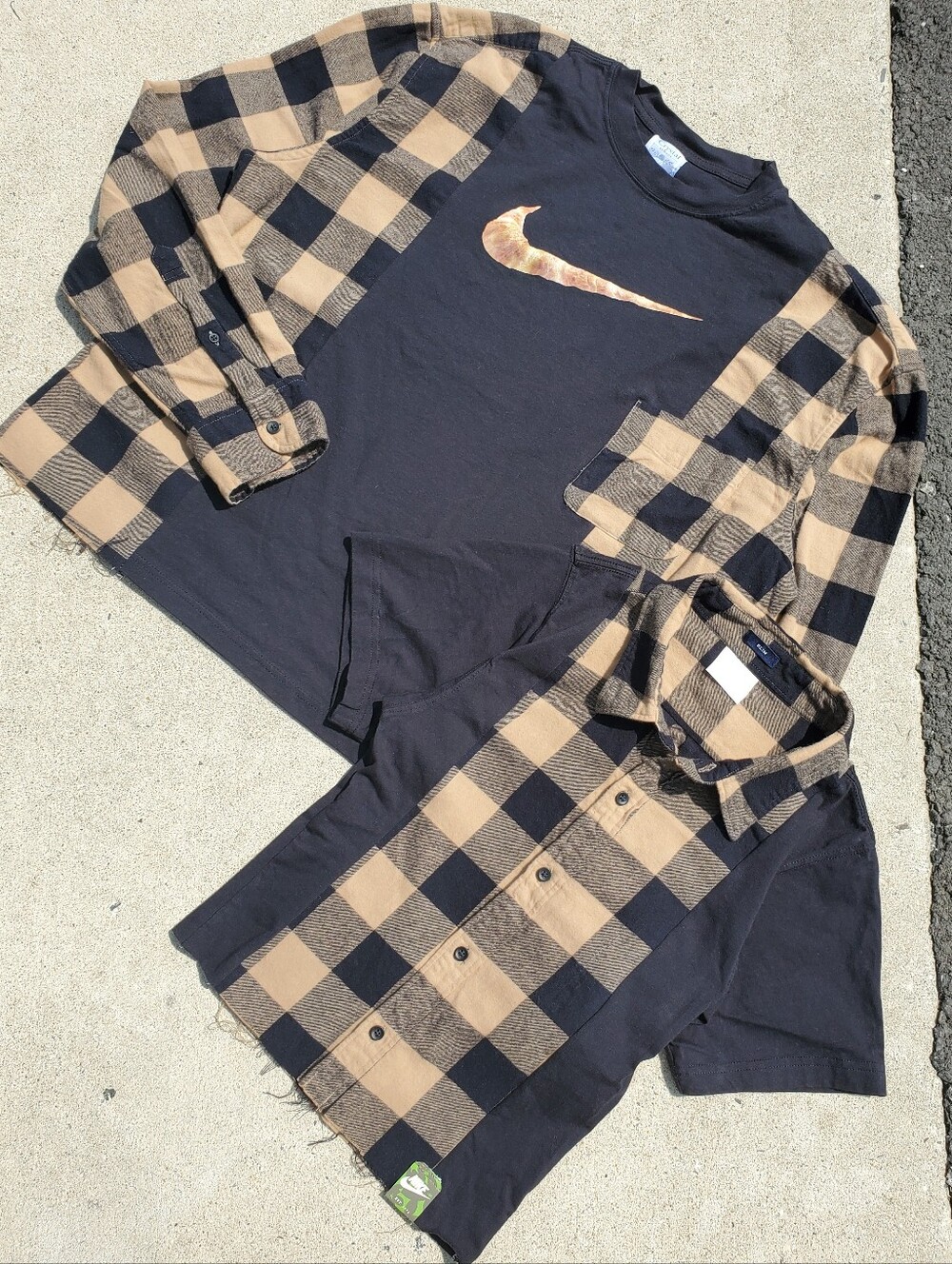 Upcycled- Croissant + Lattes Matching Tee Set
